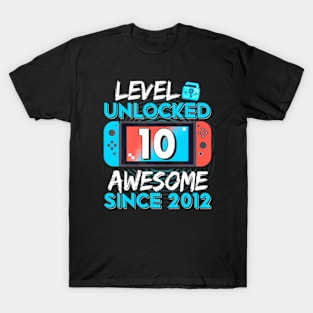 10th Birthday Boy Level 10 Unlocked 2012 Video T-Shirt